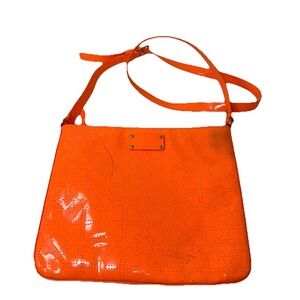 Kate Spade Darby Metro Spade Patent Crossbody Bag Orange Floorange heart (marks)